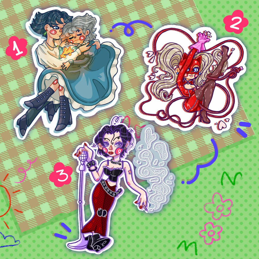 Stickers (Howl and Sophie, Persona 5, Nana)