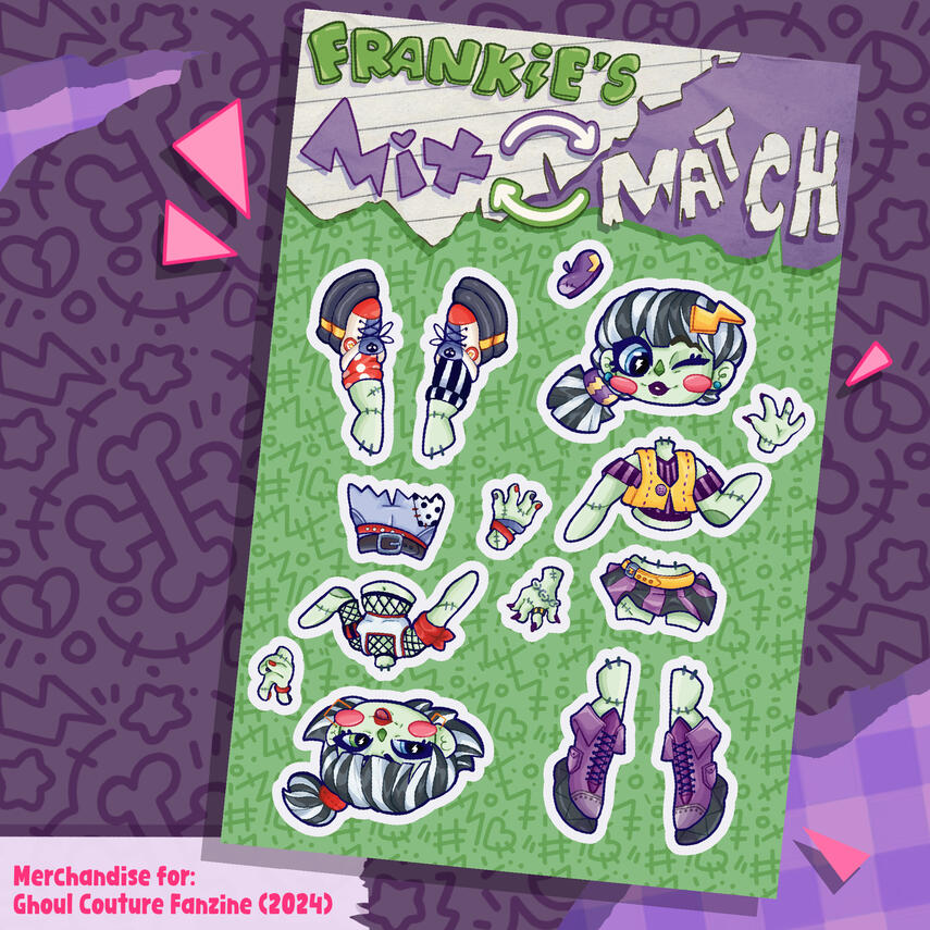 Frankie Stickersheet for Ghoul Couture Zine (2024)