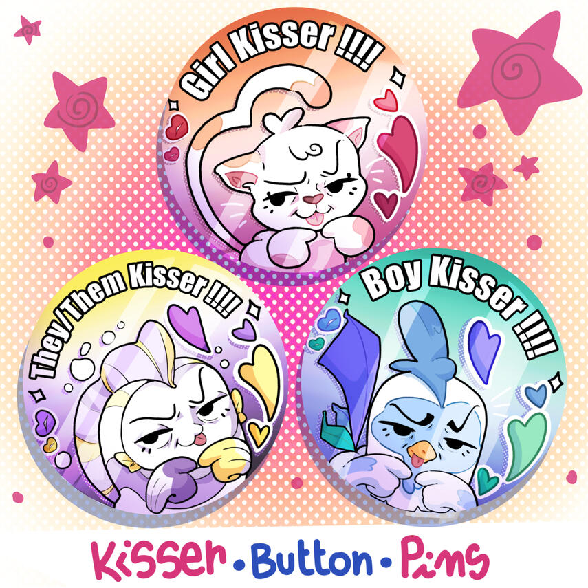 Kisser Button Pins